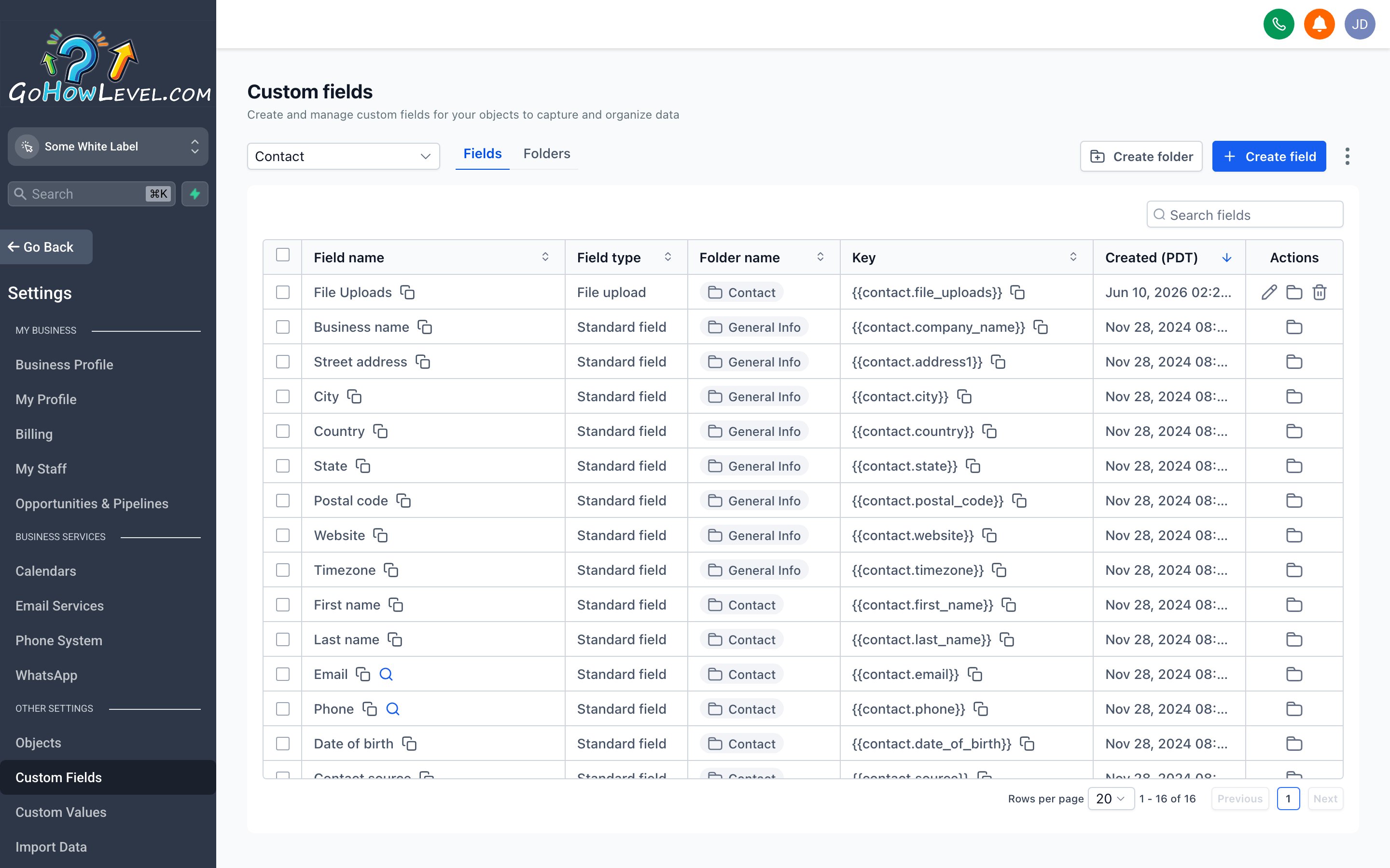 The Custom Fields settings page showing the Add Custom Field modal with the File Upload type selected and options for file type, size limit, and multiple files