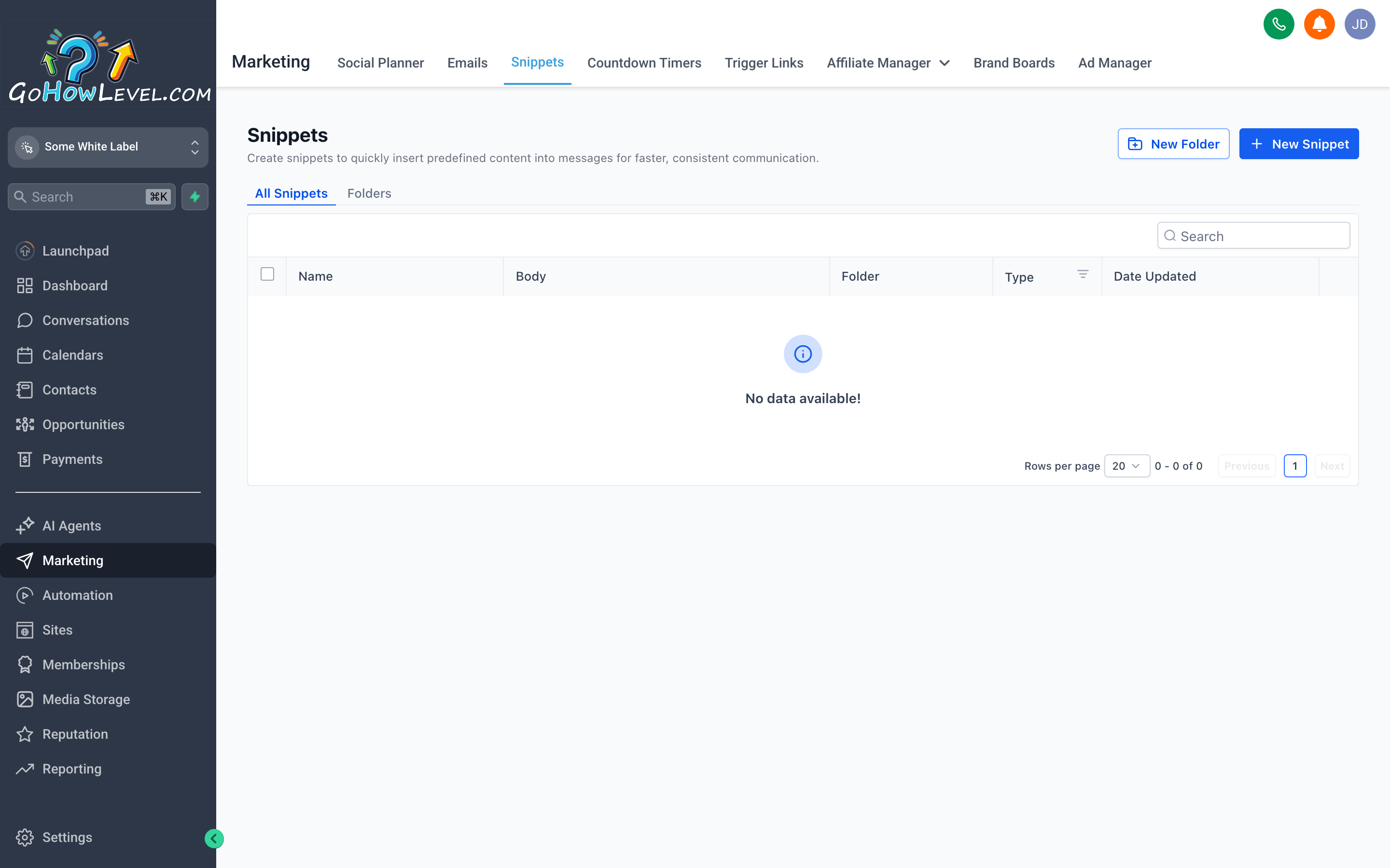 The Templates library showing email and SMS template thumbnails with names, last-modified dates, and preview buttons